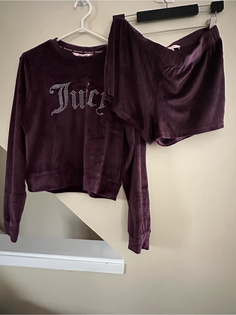 Juicy Couture Plum Velour Two-Piece Lounge Set